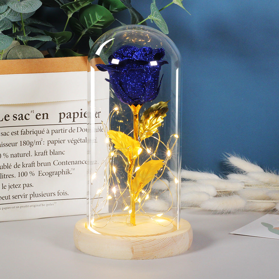 Eternal Rose met LED Licht in Glazen Stolp – Romantisch Cadeau