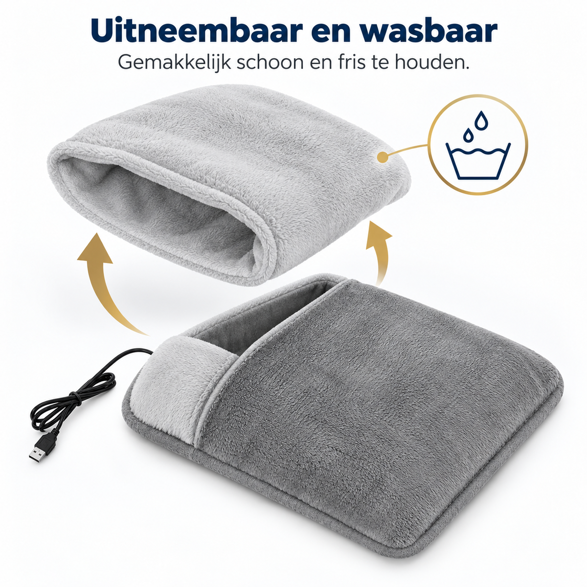 Elektrische Voetenwarmer met Zachte Pluche Voering – USB-aangedreven & Wasbaar