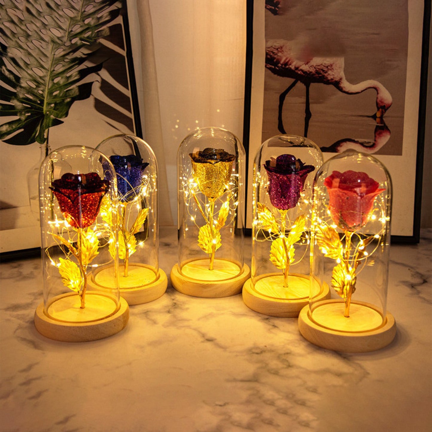 Eternal Rose met LED Licht in Glazen Stolp – Romantisch Cadeau
