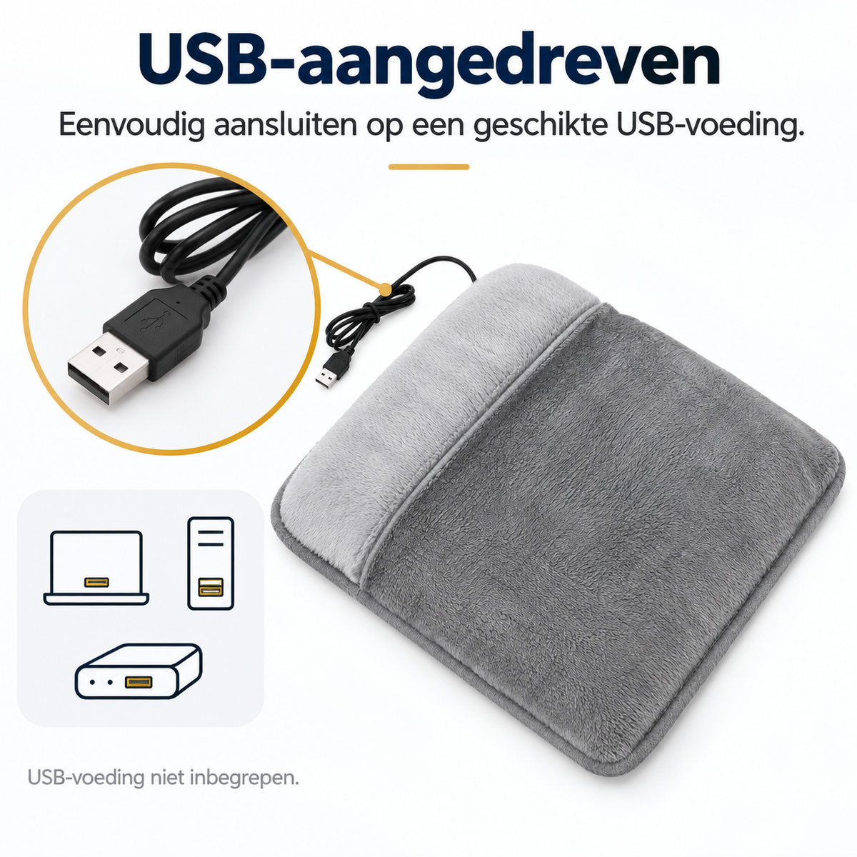 Elektrische Voetenwarmer met Zachte Pluche Voering – USB-aangedreven & Wasbaar