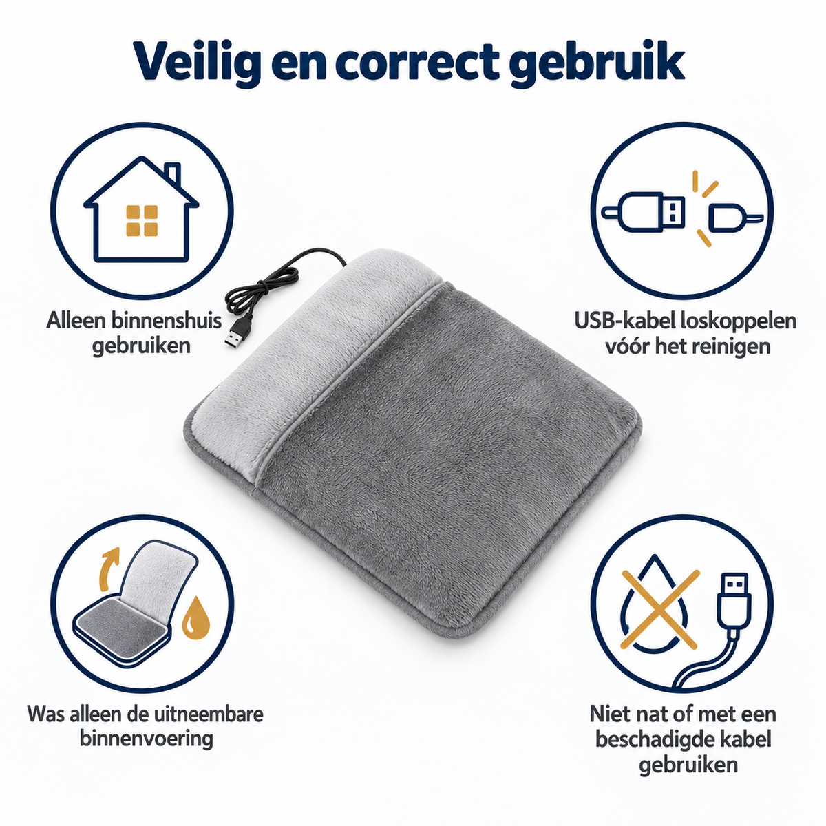 Elektrische Voetenwarmer met Zachte Pluche Voering – USB-aangedreven & Wasbaar