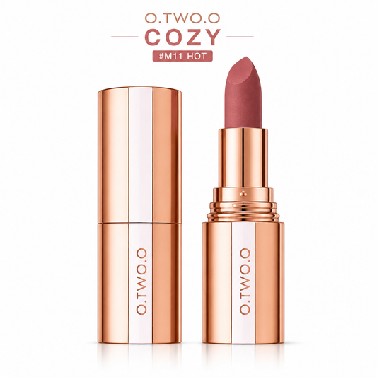 O.TWO.O Velvet Matte Lipstick – Waterproof, Langhoudend & Intens Gepigmenteerd