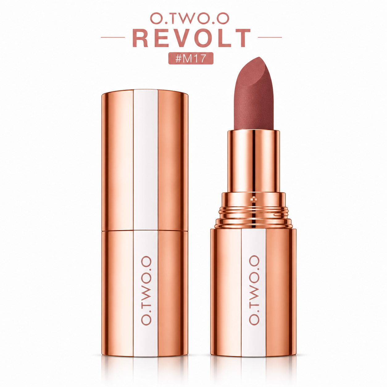 O.TWO.O Velvet Matte Lipstick – Waterproof, Langhoudend & Intens Gepigmenteerd