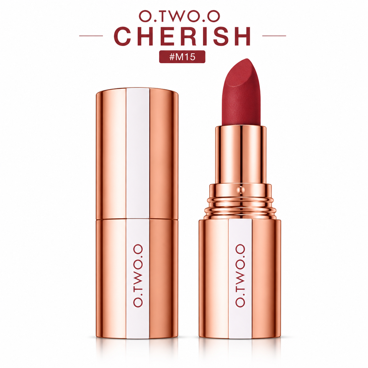 O.TWO.O Velvet Matte Lipstick – Waterproof, Langhoudend & Intens Gepigmenteerd