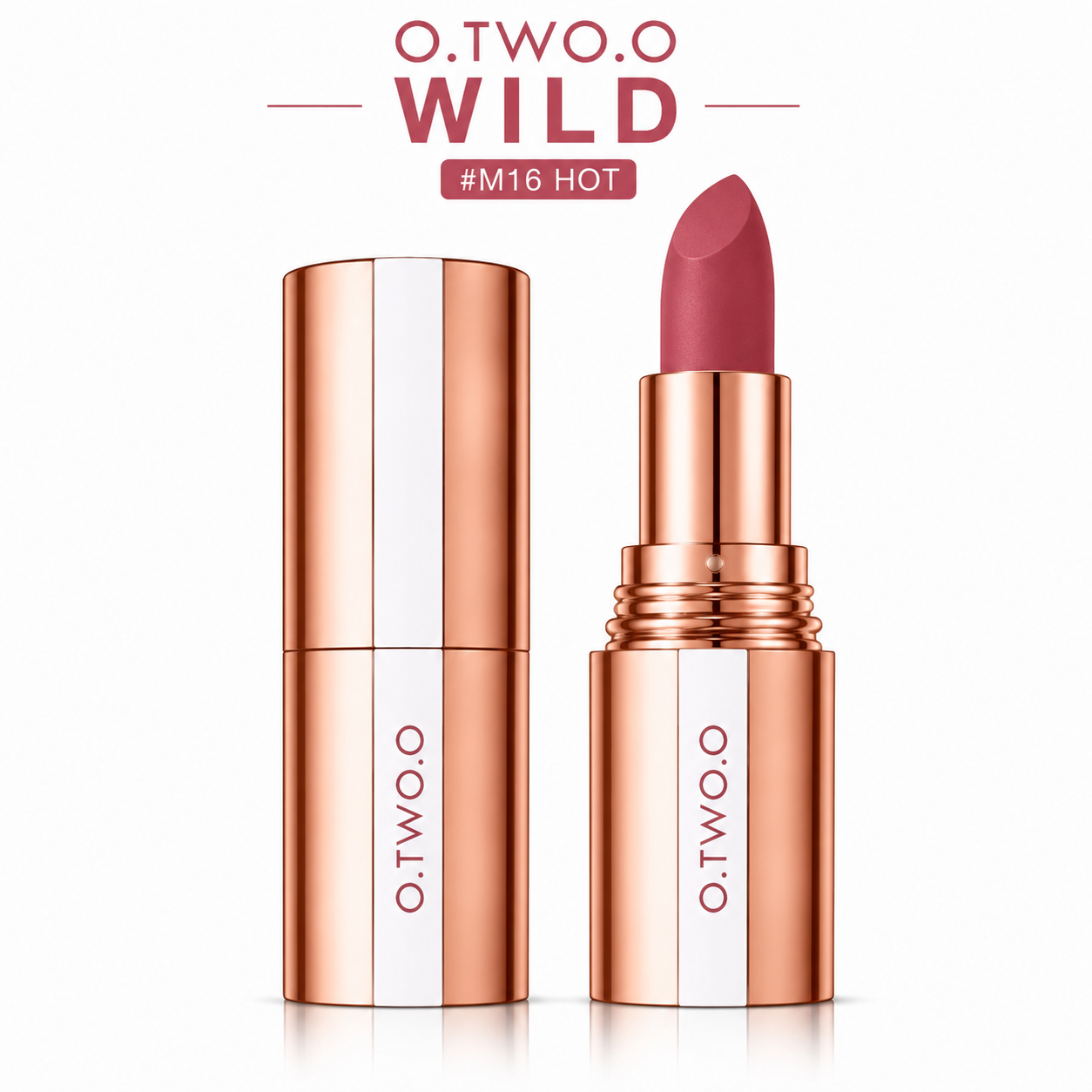 O.TWO.O Velvet Matte Lipstick – Waterproof, Langhoudend & Intens Gepigmenteerd