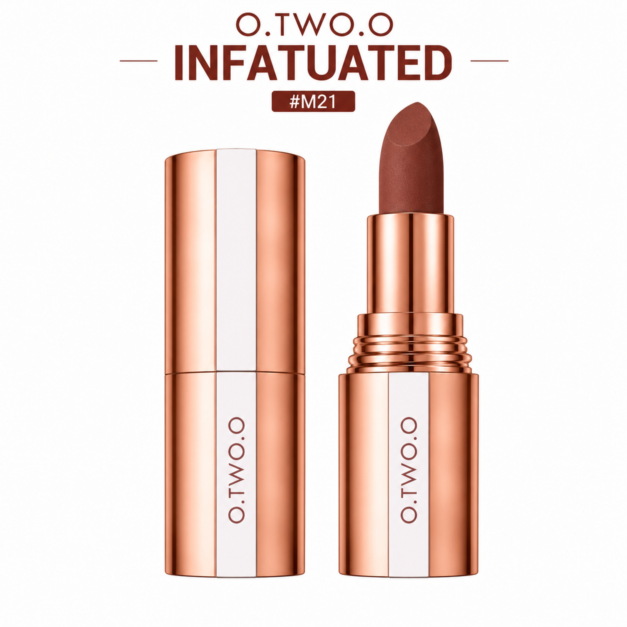 O.TWO.O Velvet Matte Lipstick – Waterproof, Langhoudend & Intens Gepigmenteerd