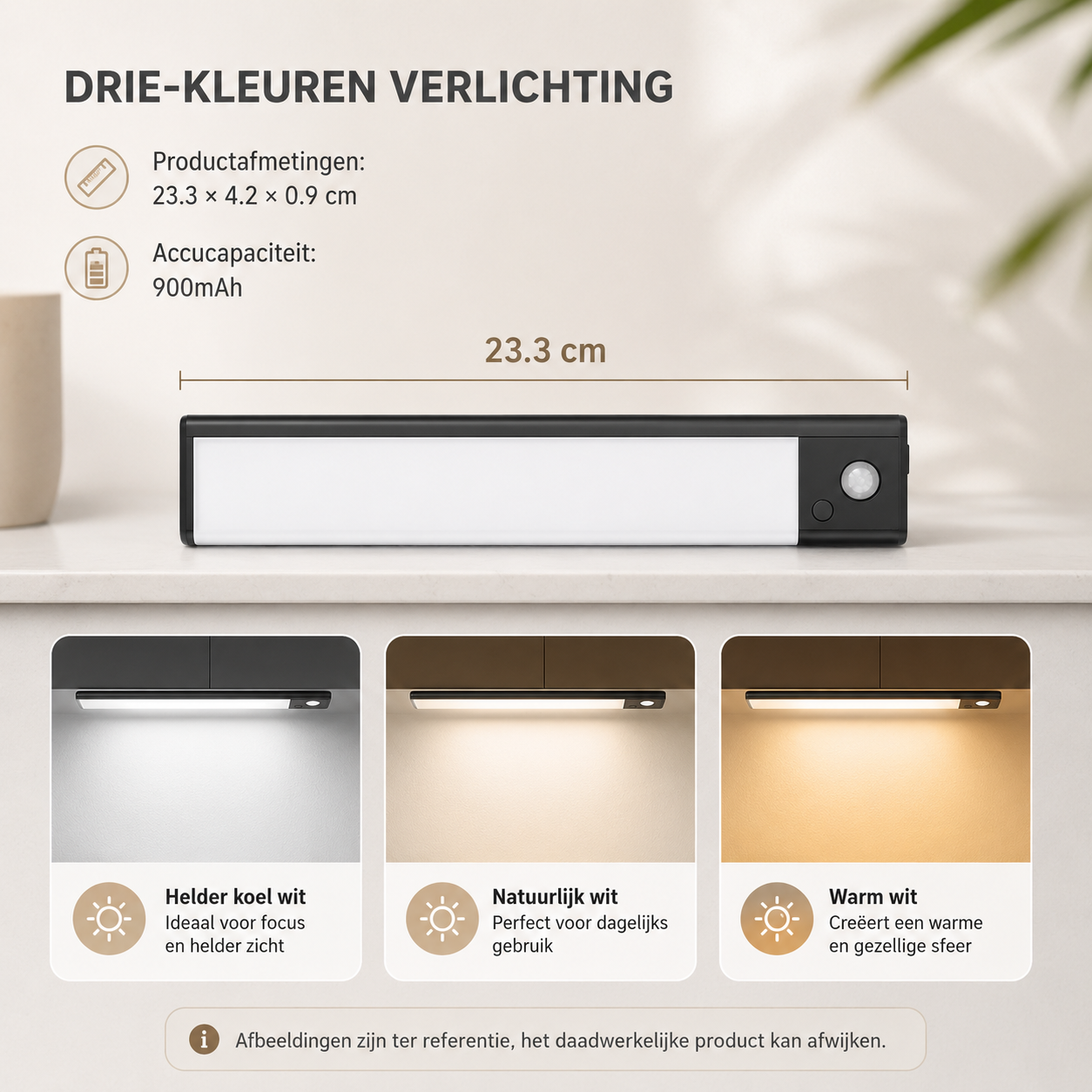 Magnetische LED Kastverlichting met Bewegingssensor – Oplaadbaar & Draadloos