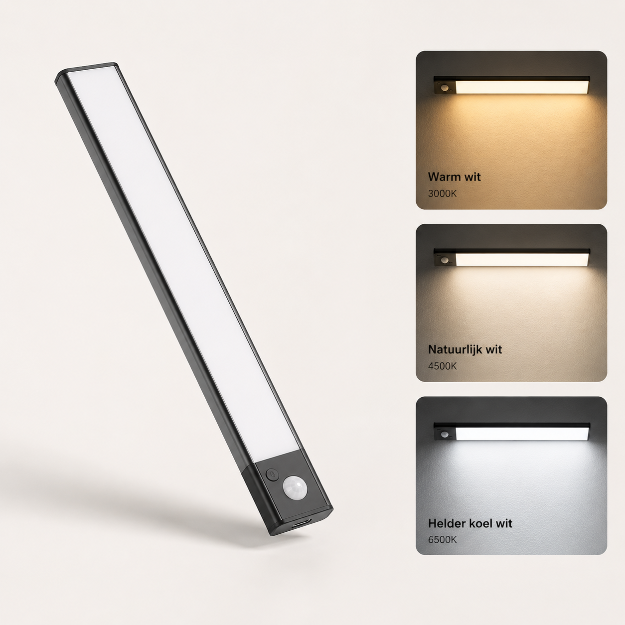 Magnetische LED Kastverlichting met Bewegingssensor – Oplaadbaar & Draadloos