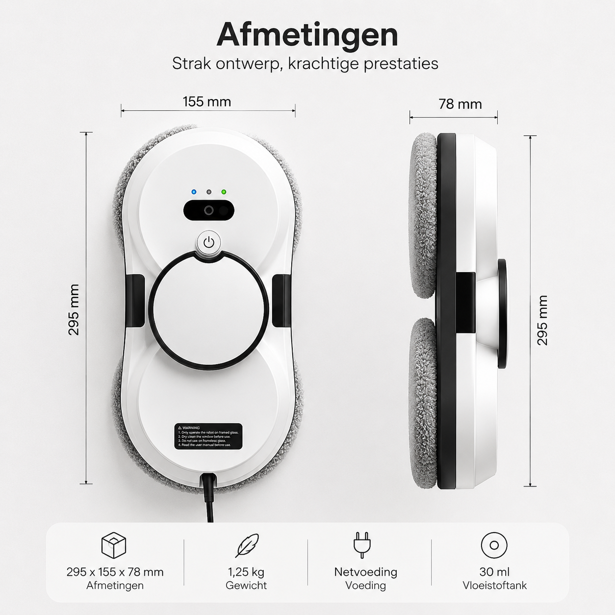 Automatische Raamreiniger Robot – Slimme Elektrische Glasreiniger voor Streeploos Schone Ramen