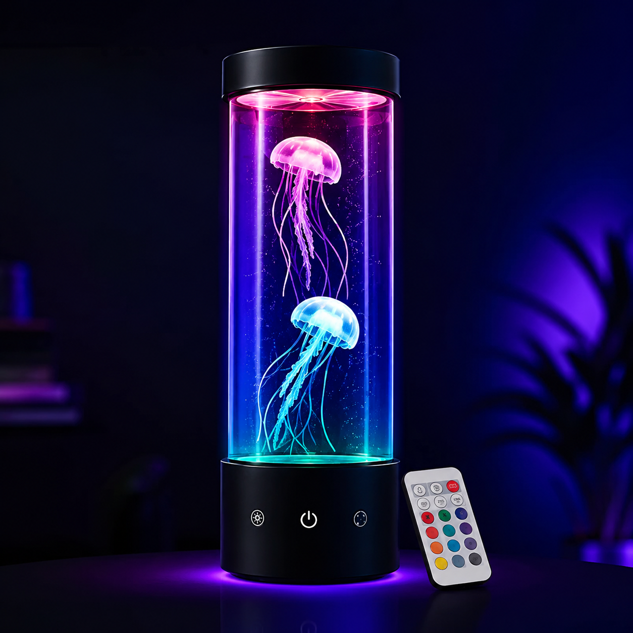 Jellyfish Lamp LED Kwallenlamp met Afstandsbediening – 8 Kleuren RGB – Rustgevende Nachtlamp voor Slaapkamer, Woonkamer & Kinderkamer