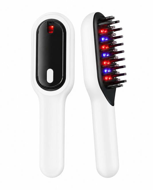 Elektrische Hoofdmassager met Rood & Blauw LED – Hoofdhuidmassageborstel met LED-display