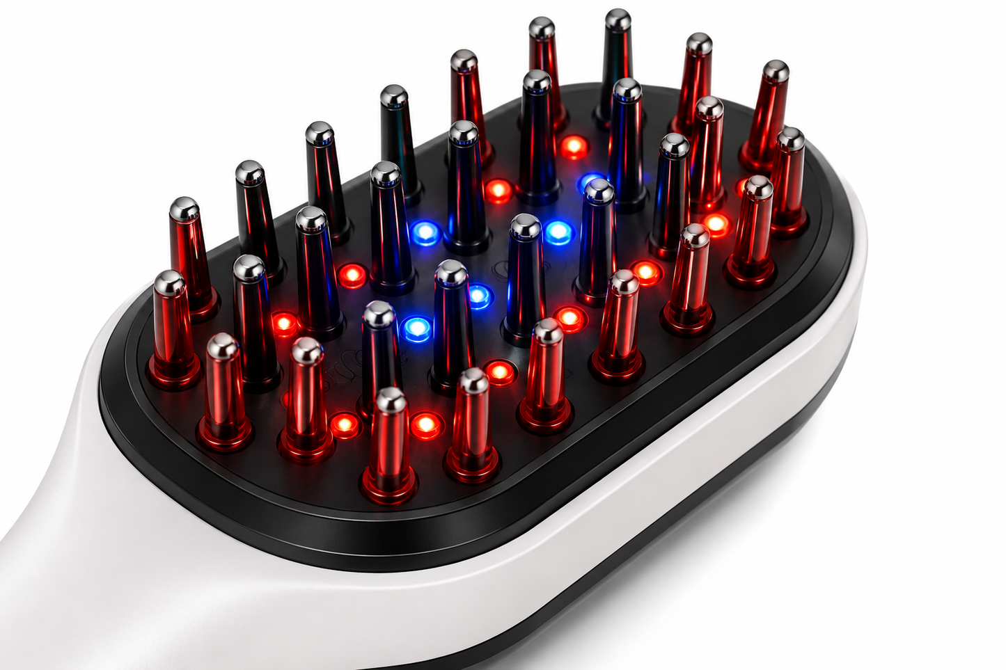 Elektrische Hoofdmassager met Rood & Blauw LED – Hoofdhuidmassageborstel met LED-display