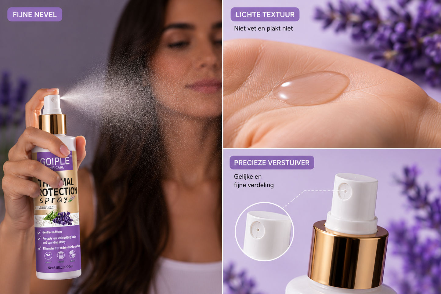 Lavendel Thermal Protection Spray – Hittebescherming & Verzorging voor Glanzend Haar