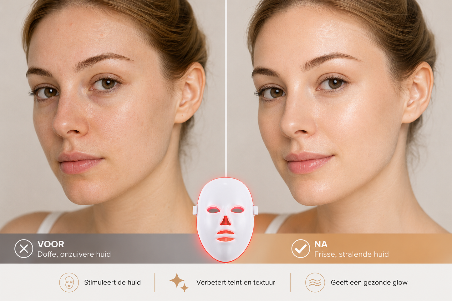 Premium LED Roodlicht Gezichtsmasker – Professionele Lichttherapie voor Thuis