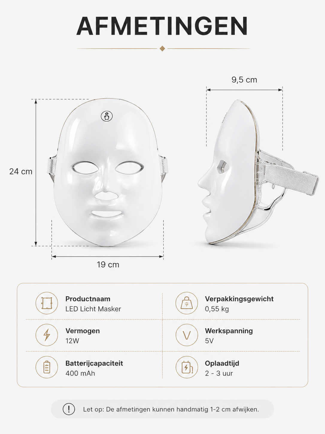 Premium LED Roodlicht Gezichtsmasker – Professionele Lichttherapie voor Thuis