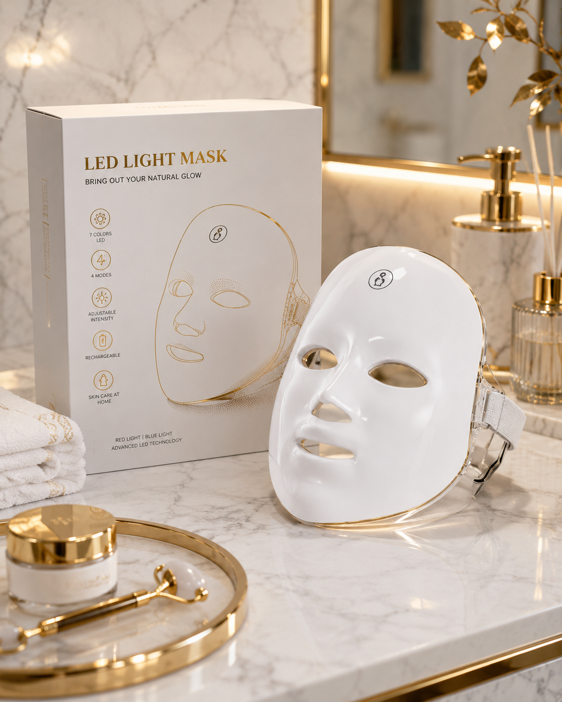 Premium LED Roodlicht Gezichtsmasker – Professionele Lichttherapie voor Thuis