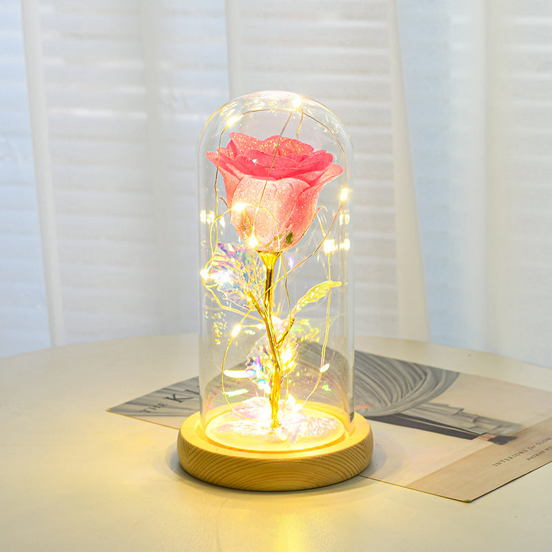 Eternal Rose met LED Licht in Glazen Stolp – Romantisch Cadeau