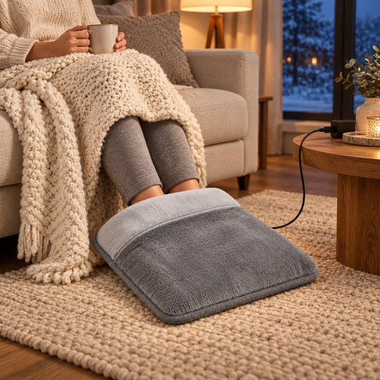 Elektrische Voetenwarmer met Zachte Pluche Voering – USB-aangedreven & Wasbaar
